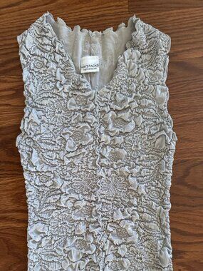 Haystacks Textured Smocked Stretch Textured Tank Top Silver Promp Boutique USA